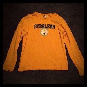 Bright yellow long sleeve steelers shirt